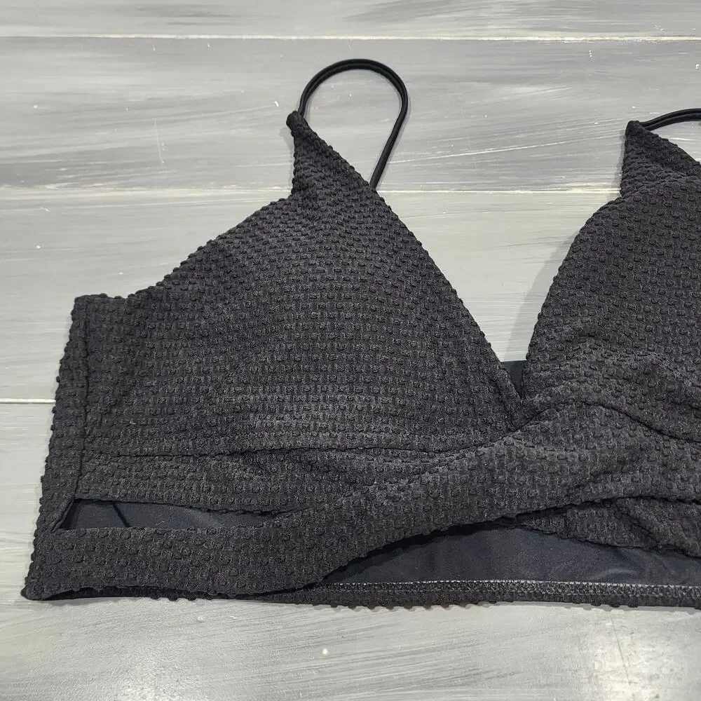 Zaful Swim‎ Bikini Top Black Textured Size XL - Picture 7 of 8